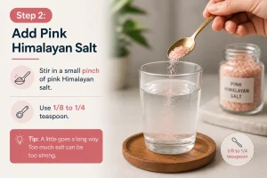 Pink Salt Recipe for Weight Loss Does It Really Work 5 pink salt recipe step 2 Add Pink Himalayan Salt