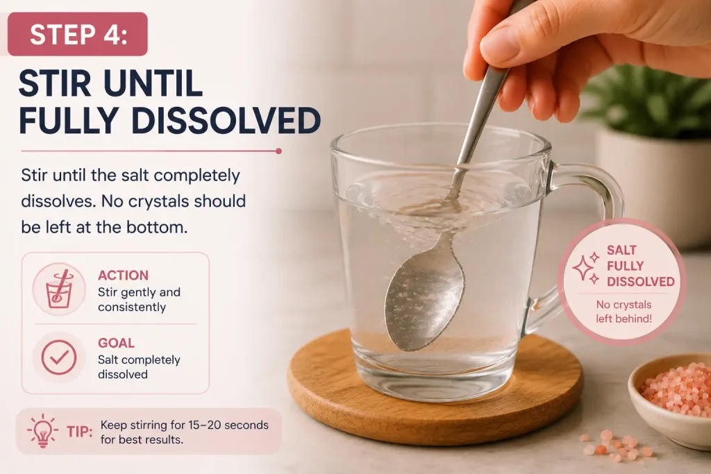 Pink Salt Recipe for Weight Loss Does It Really Work 13 pink salt recipe step 4 Stir Until Fully Dissolved
